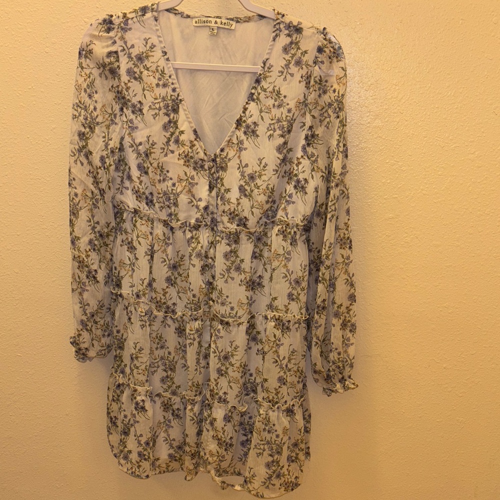 Lg Floral Long Sleeve Dress